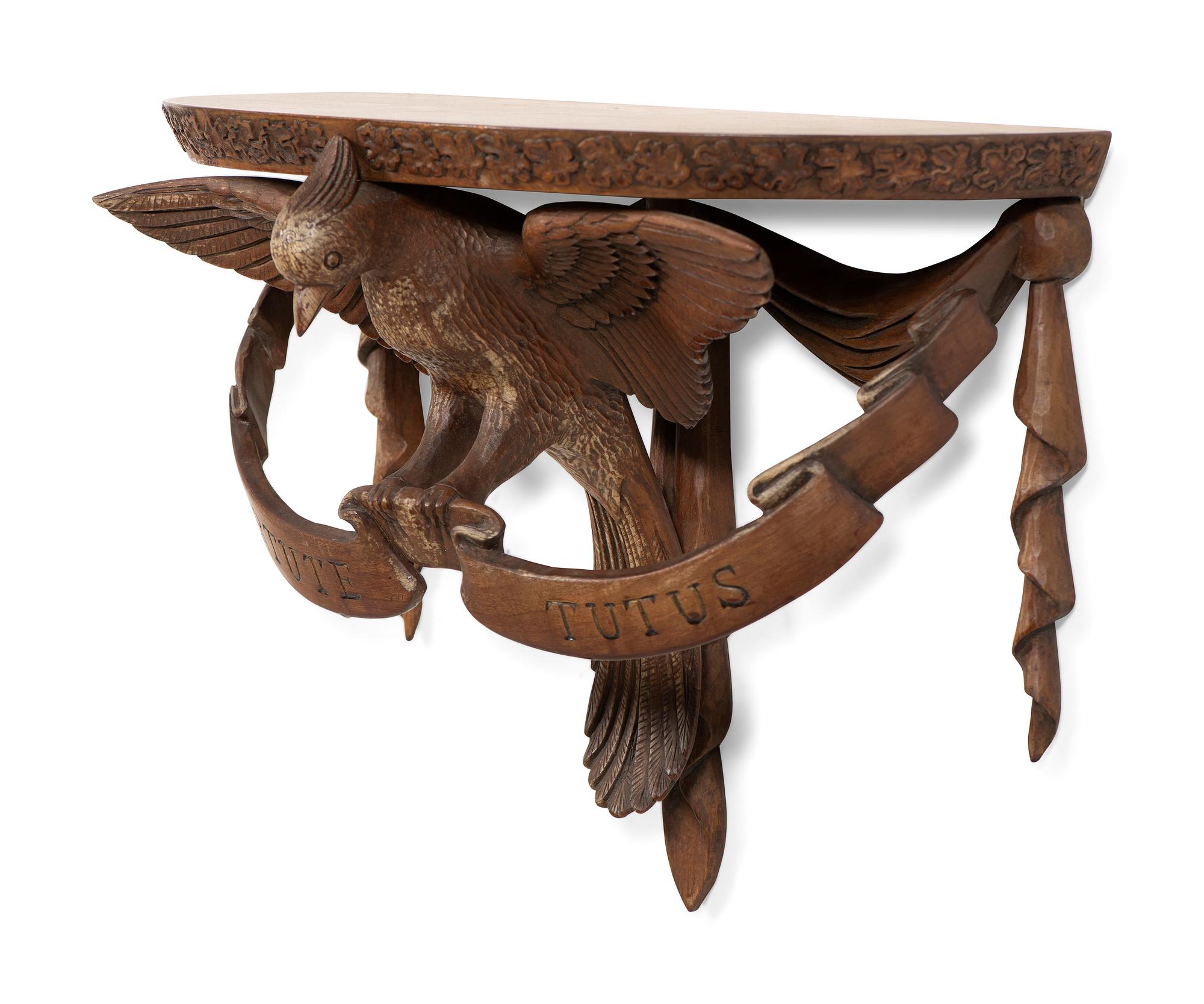 A Carved Wood Dove Wall Bracket