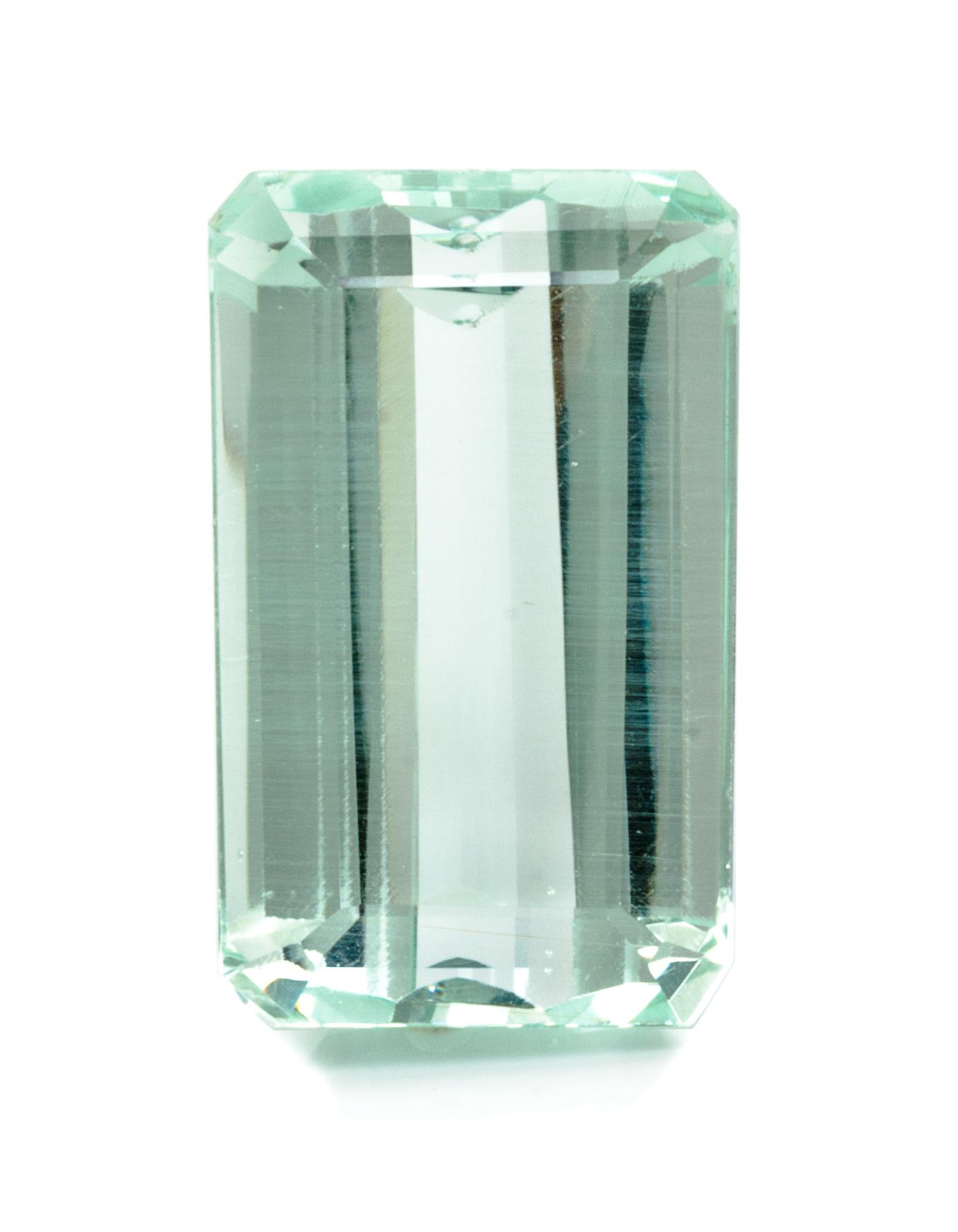 A 48.21 Carat Octagonal Step Cut Green Beryl, 6.20 dwts.