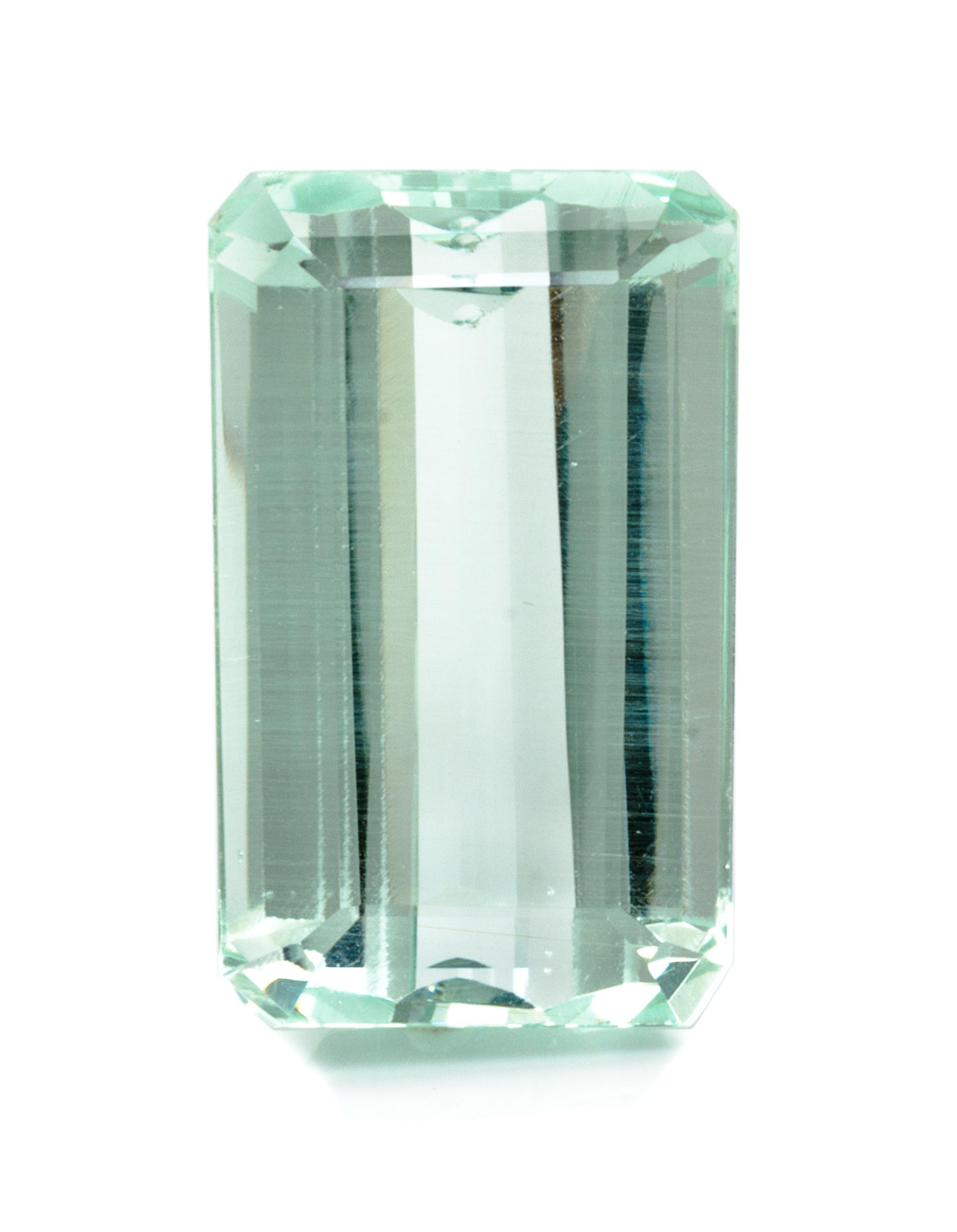 A 48.21 Carat Octagonal Step Cut Green Beryl, 6.20 dwts.