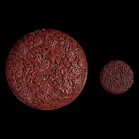 Two Chinese Cinnabar Lacquer ‘Floral‘ Boxes, 19th/20th Century 晚清民國 剔紅花卉紋蓋盒兩件