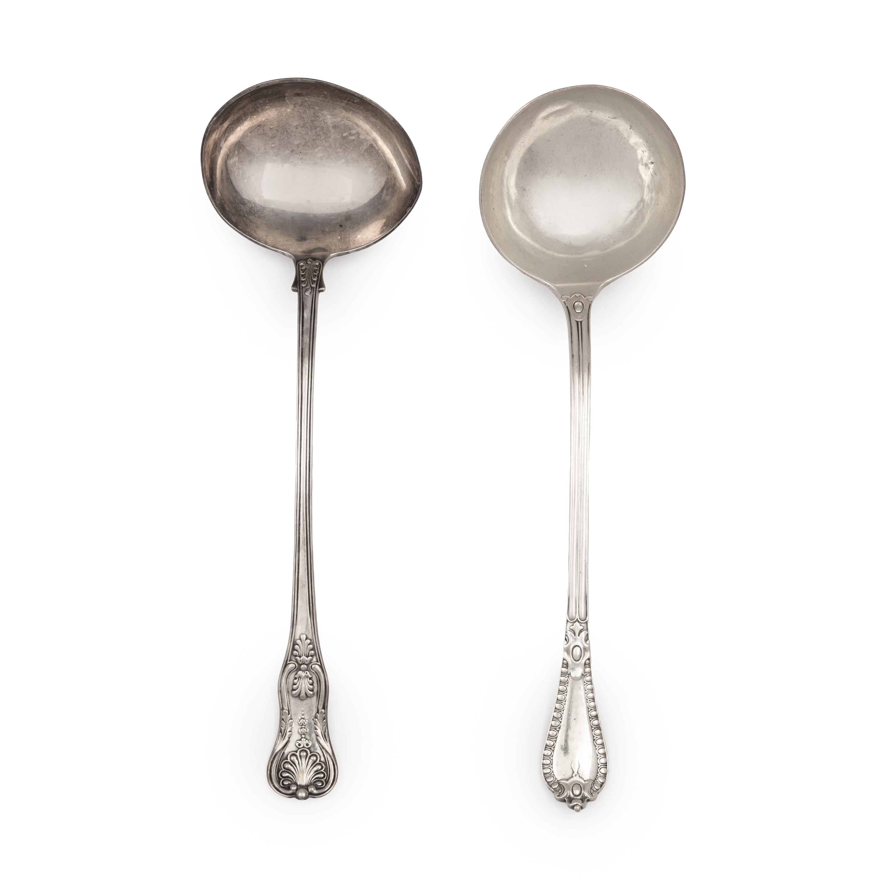 Two Victorian Silver Punch Ladles
