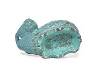 A Chinese "Robin's-Egg" Glazed Porcelain Gourd-Form Coupe and Integral Stand 窯變釉瓜型水丞