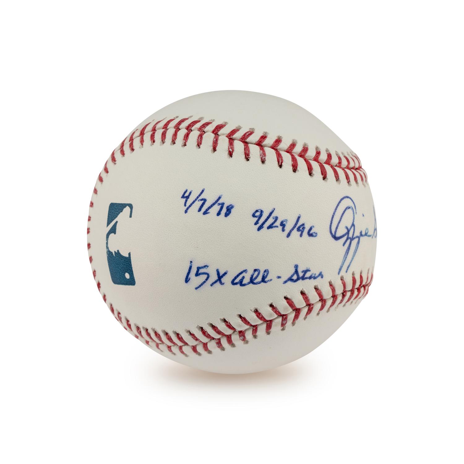 An Ozzie Smith Multi Career Achievement/Stat Inscribed Signed Autograph Baseball (Beckett Authentication Services)