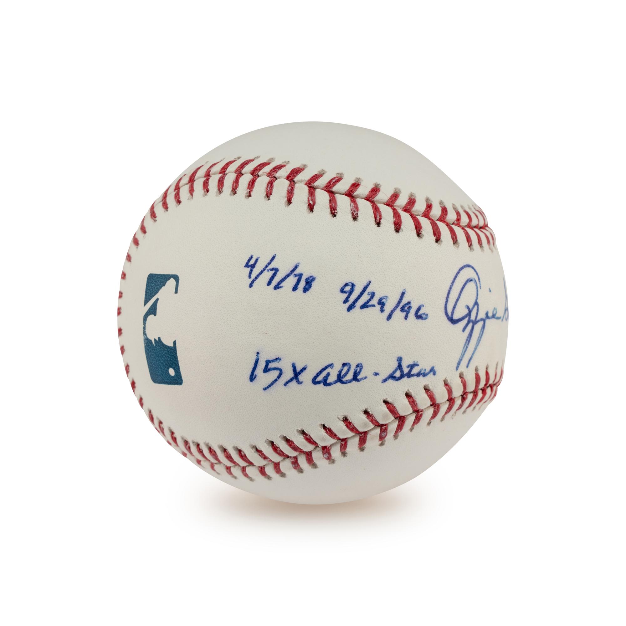 An Ozzie Smith Multi Career Achievement/Stat Inscribed Signed Autograph Baseball (Beckett Authentication Services)