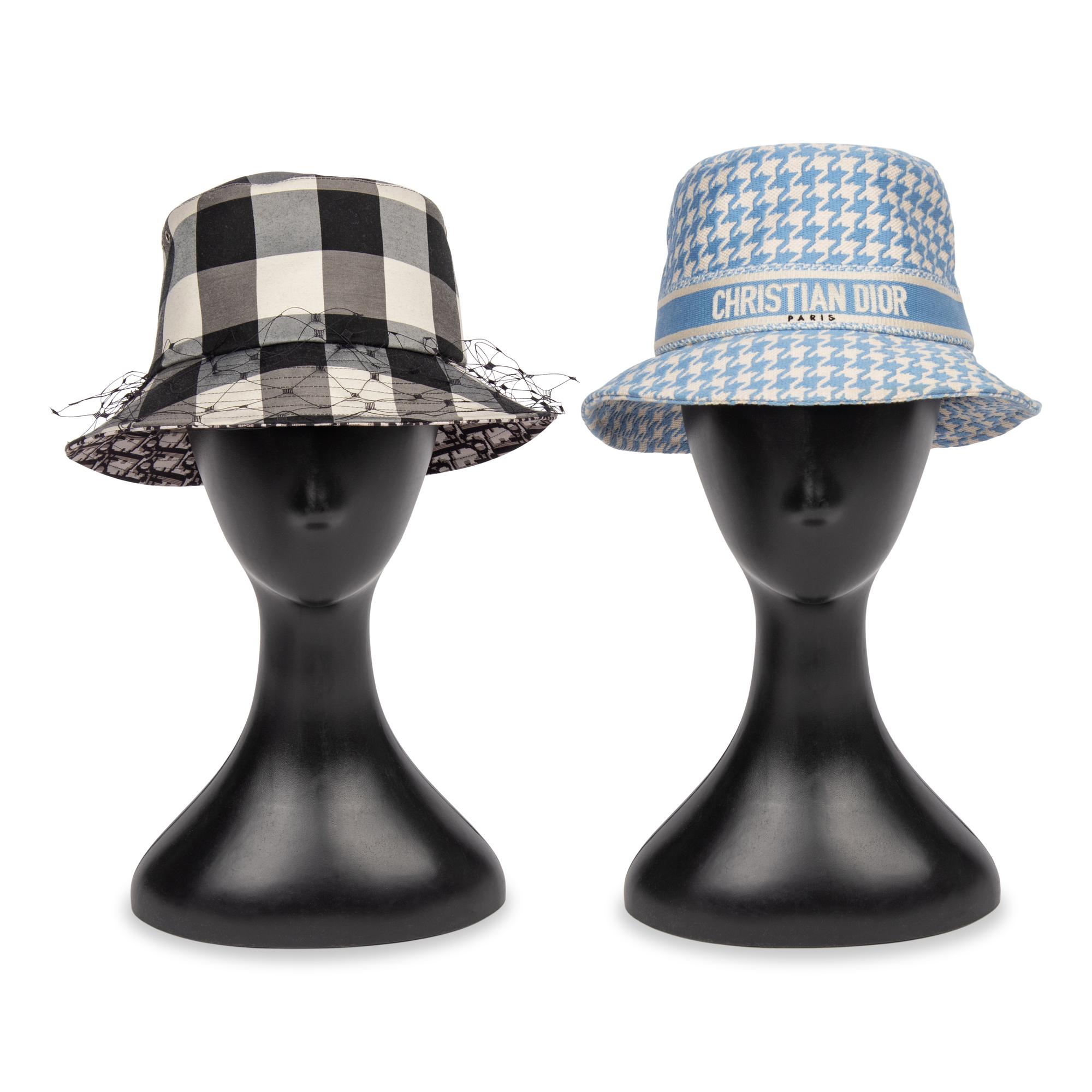 CHRISTIAN DIOR, TWO BUCKET HATS