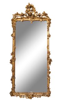 A Pair of Louis XV Style Giltwood Pier Mirrors