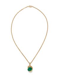YELLOW GOLD AND EMERALD PENDANT NECKLACE