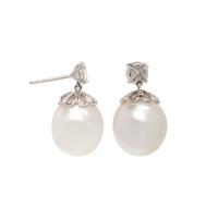SOUTH SEA CULTURED PEARL AND DIAMOND EARRINGS