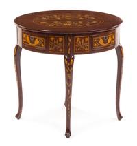 A Dutch Marquetry Flip-Top Table Height 28 1/2 x width 28 3/4 inches. — 19TH CENTURY