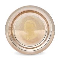 A Group of Twelve Franklin Mint 24K Gold Inlaid Sterling Presidential Plates, Circa 1976