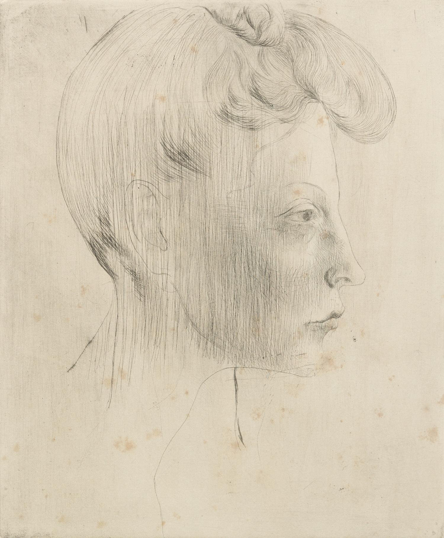 Pablo Picasso, (Spanish, 1881-1974), Tete de Femme de Profil, 1905