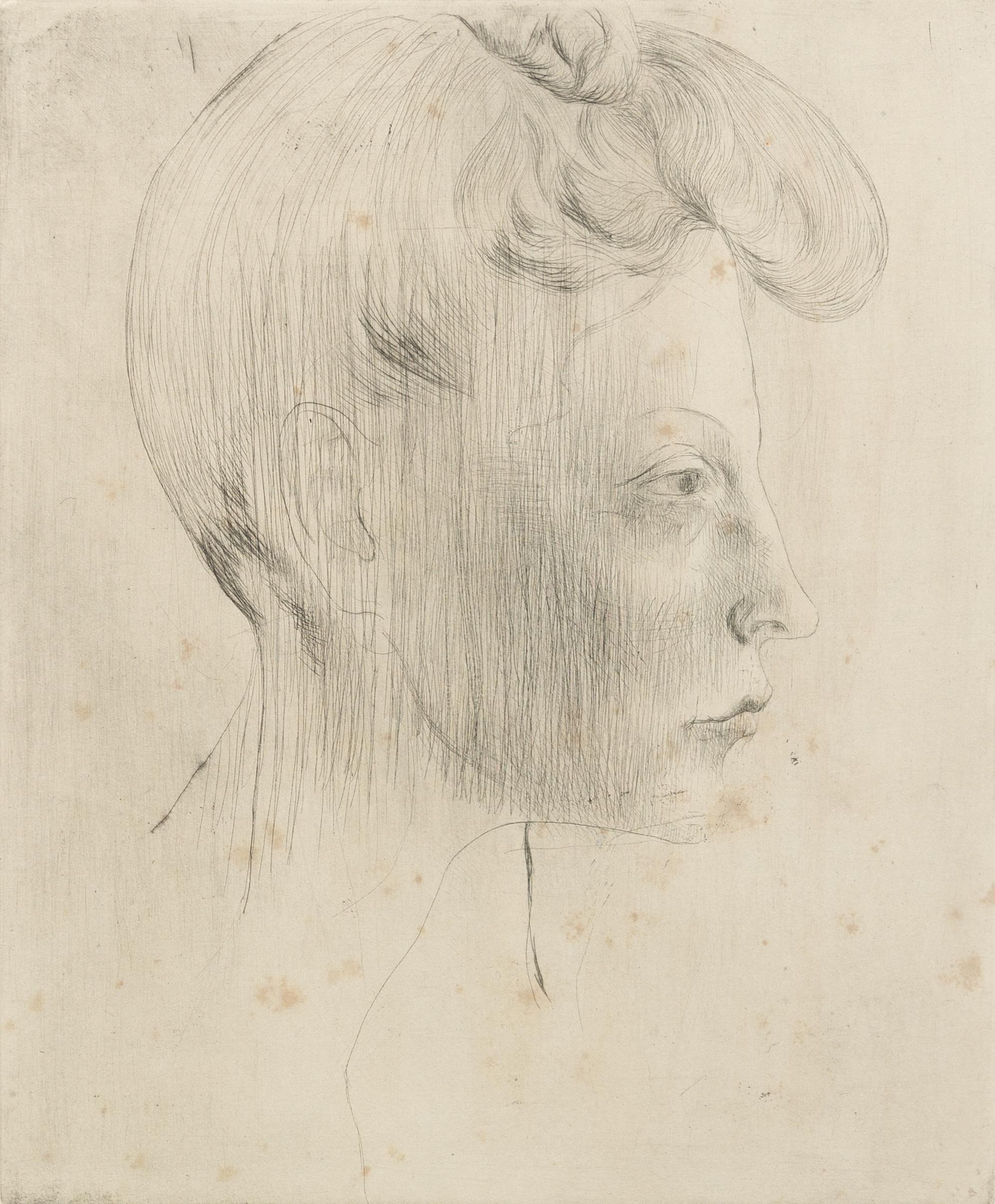Pablo Picasso, (Spanish, 1881-1974), Tete de Femme de Profil, 1905
