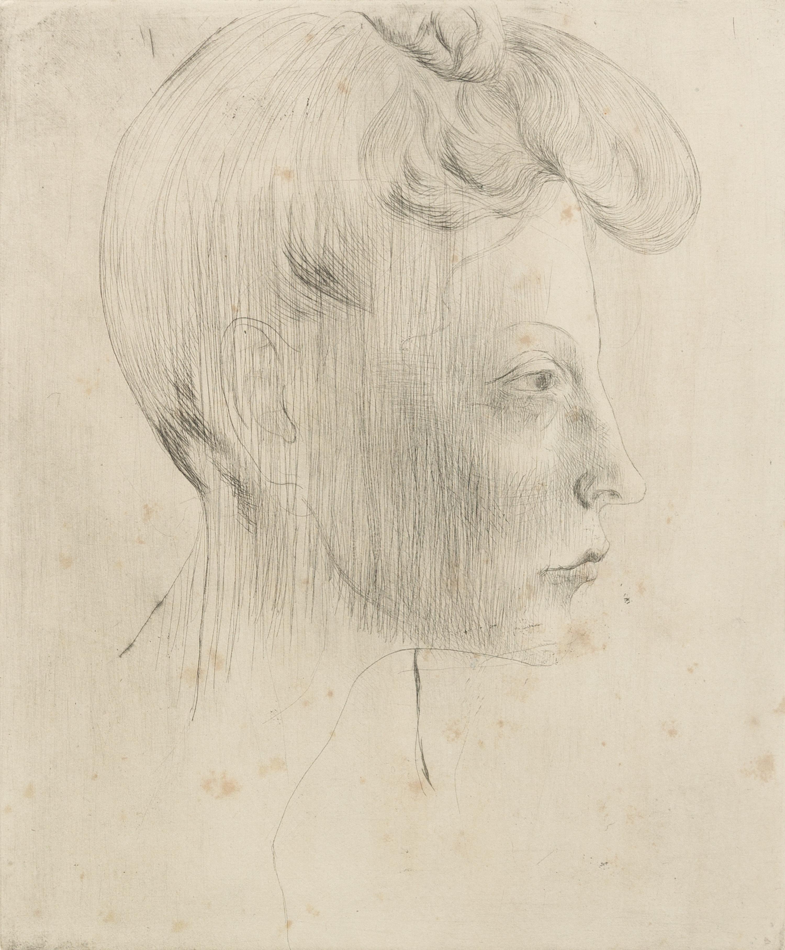 Pablo Picasso, (Spanish, 1881-1974), Tete de Femme de Profil, 1905