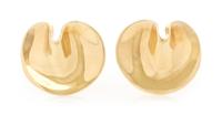 A Pair of 18 Karat Yellow Gold "Lily Pad" Earclips, Angela Cummings for Tiffany & Co., 9.40 dwts.