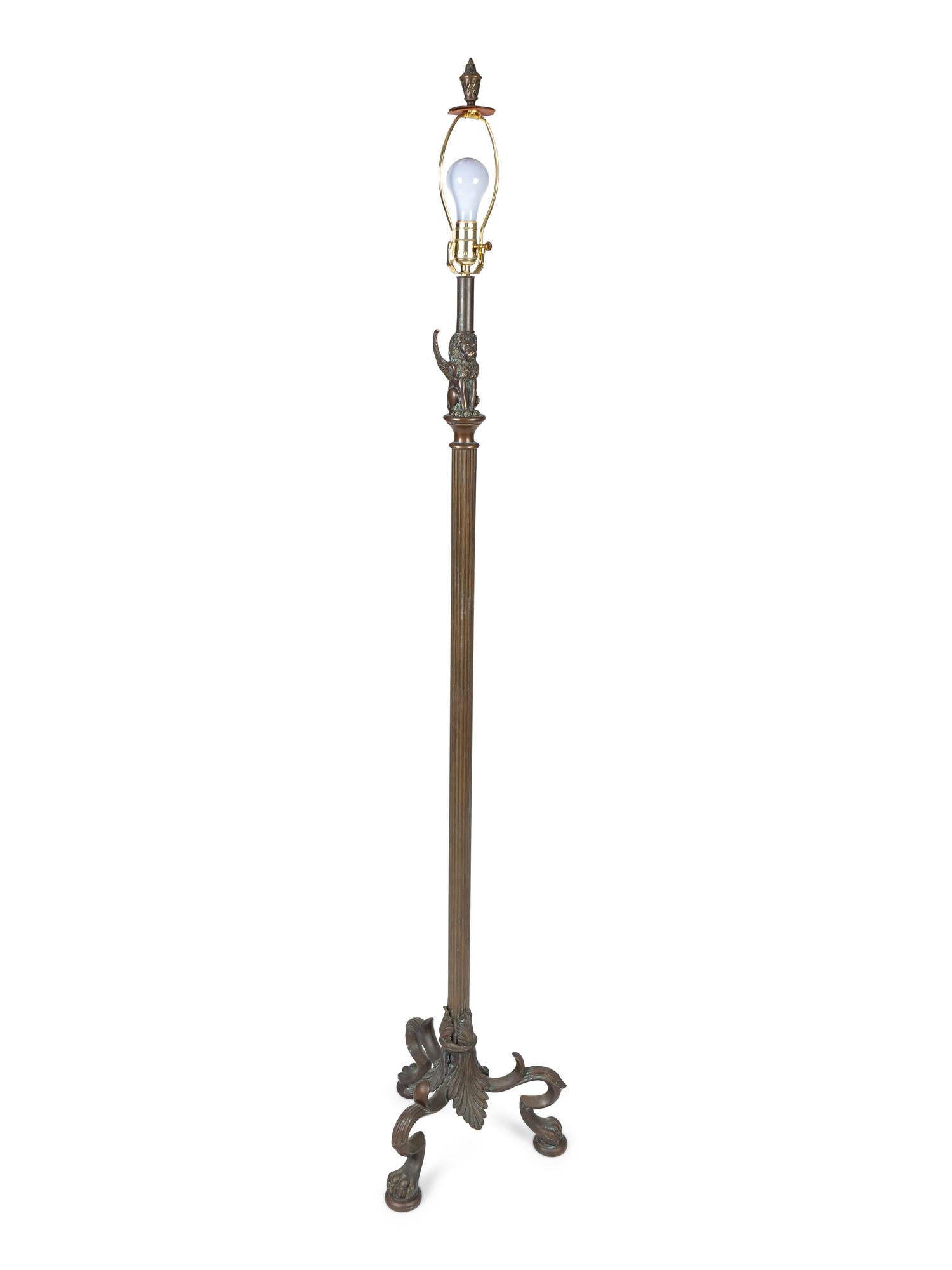 An Estruscan Style Bronze Floor Lamp — 20TH CENTURY