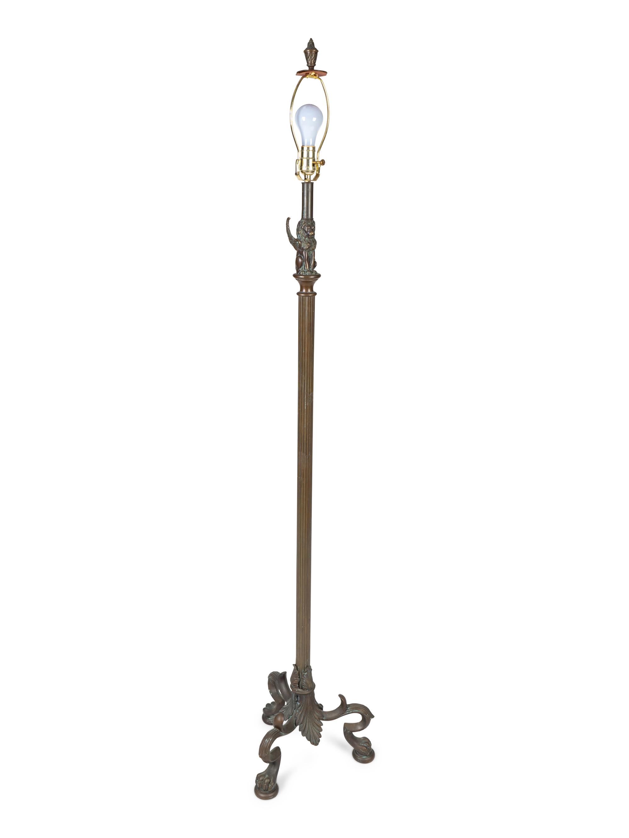An Estruscan Style Bronze Floor Lamp — 20TH CENTURY