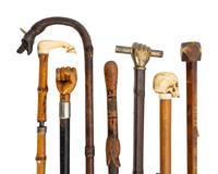 A Group of Folk Art Carved Canes