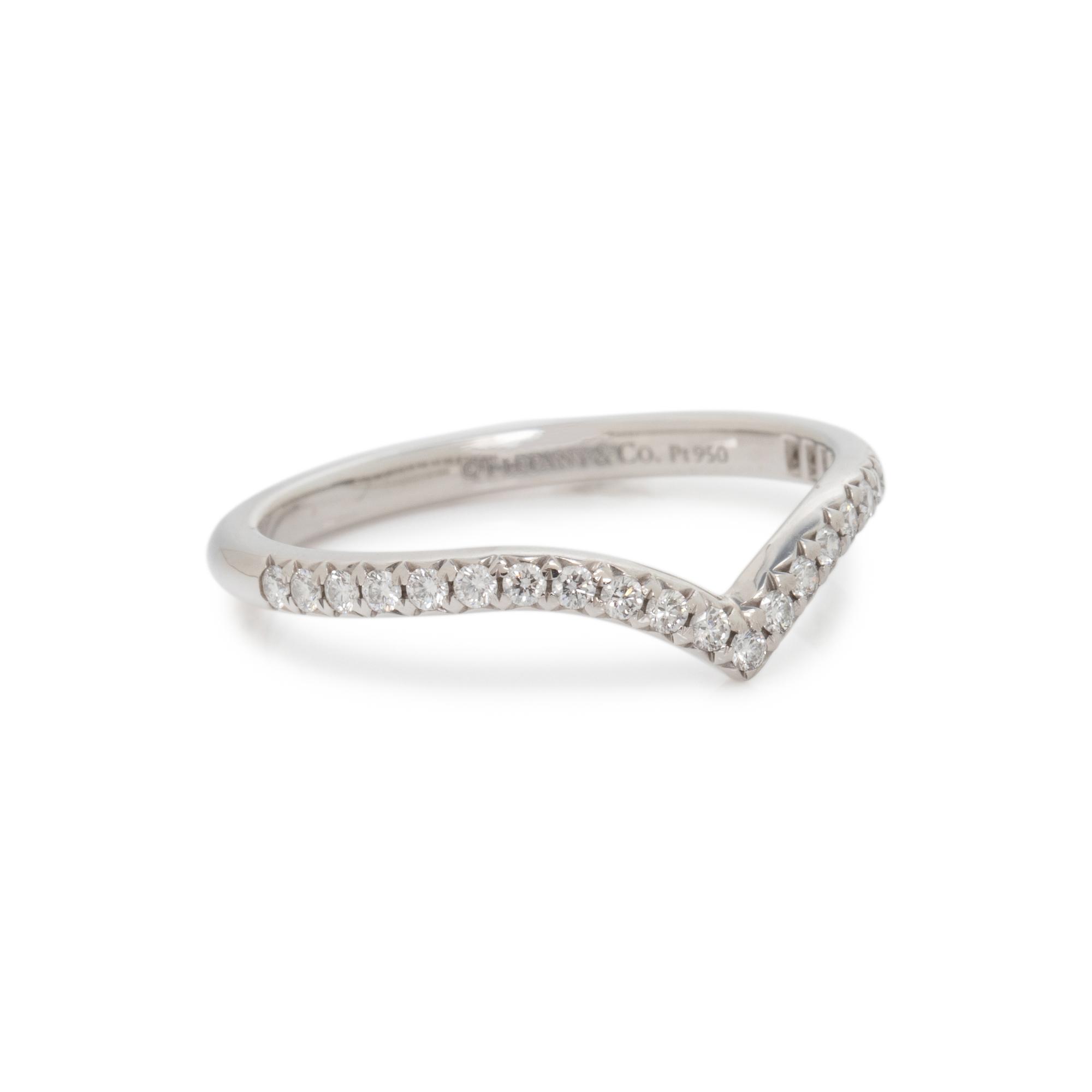 TIFFANY & CO., PLATINUM AND DIAMOND 'SOLESTE V' RING