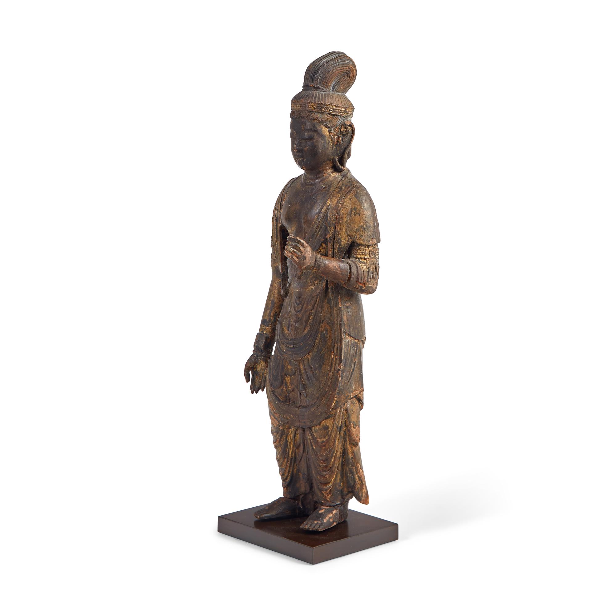A Japanese Gilt Wood Figure of Kannon Bosatsu, Heian Period, 11th Century