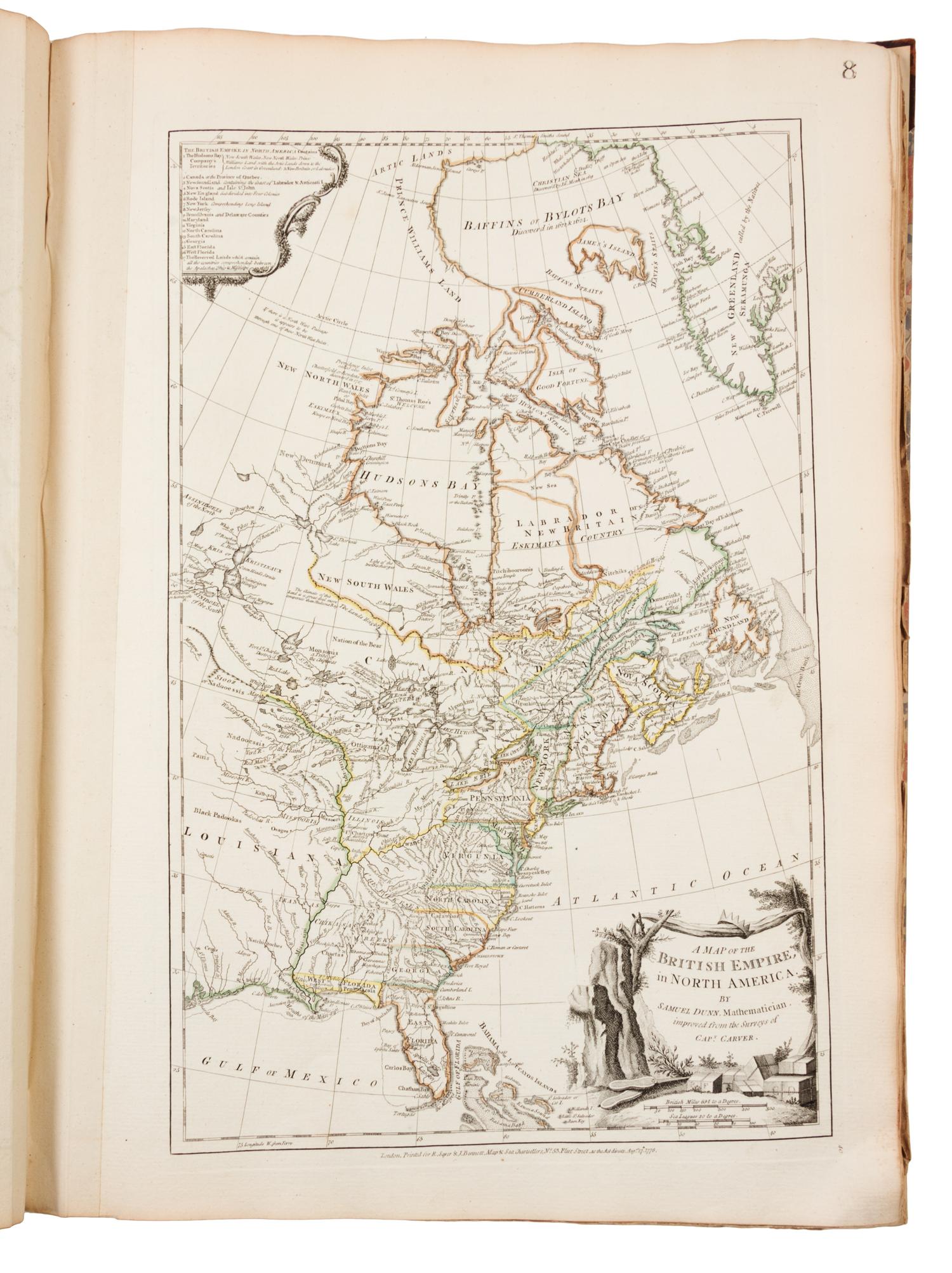 JEFFERYS, Thomas (ca 1719-1771). The American Atlas. London R. Sayer and J. Bennett, 1776.