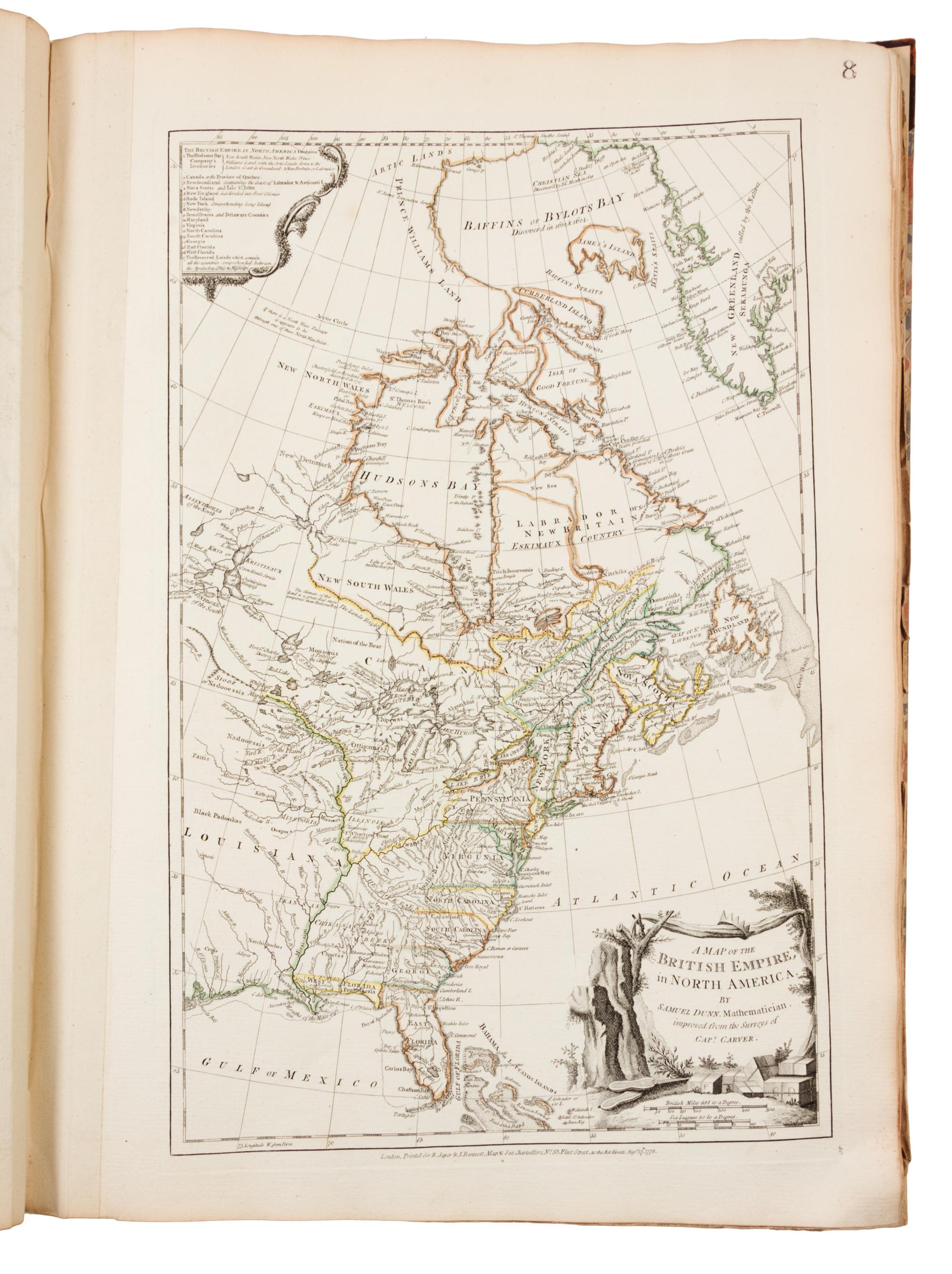 JEFFERYS, Thomas (ca 1719-1771). The American Atlas. London R. Sayer and J. Bennett, 1776.