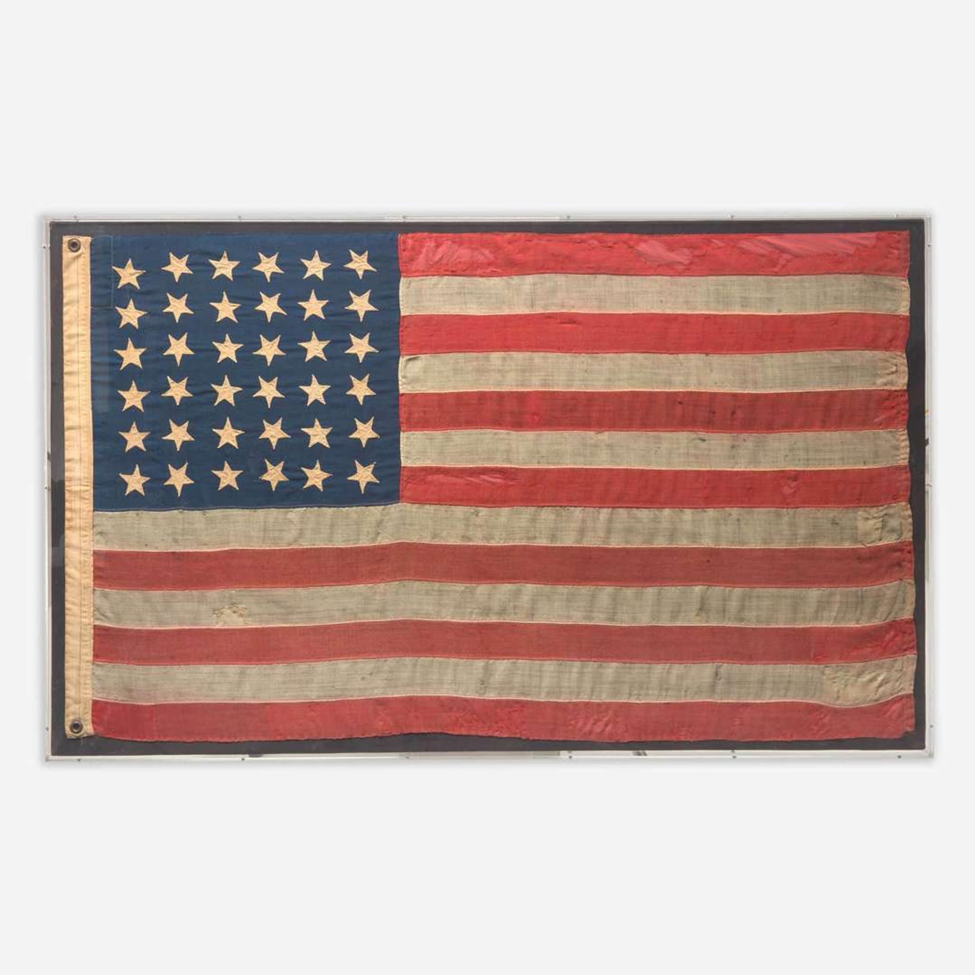 A 36-Star American National Flag commemorating Nevada statehood 1865