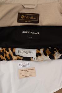 Four Designer Jackets: One Loro Piana, One Brunello Cucinelli, One Giorgio Armani, and One Yves Saint Laurent