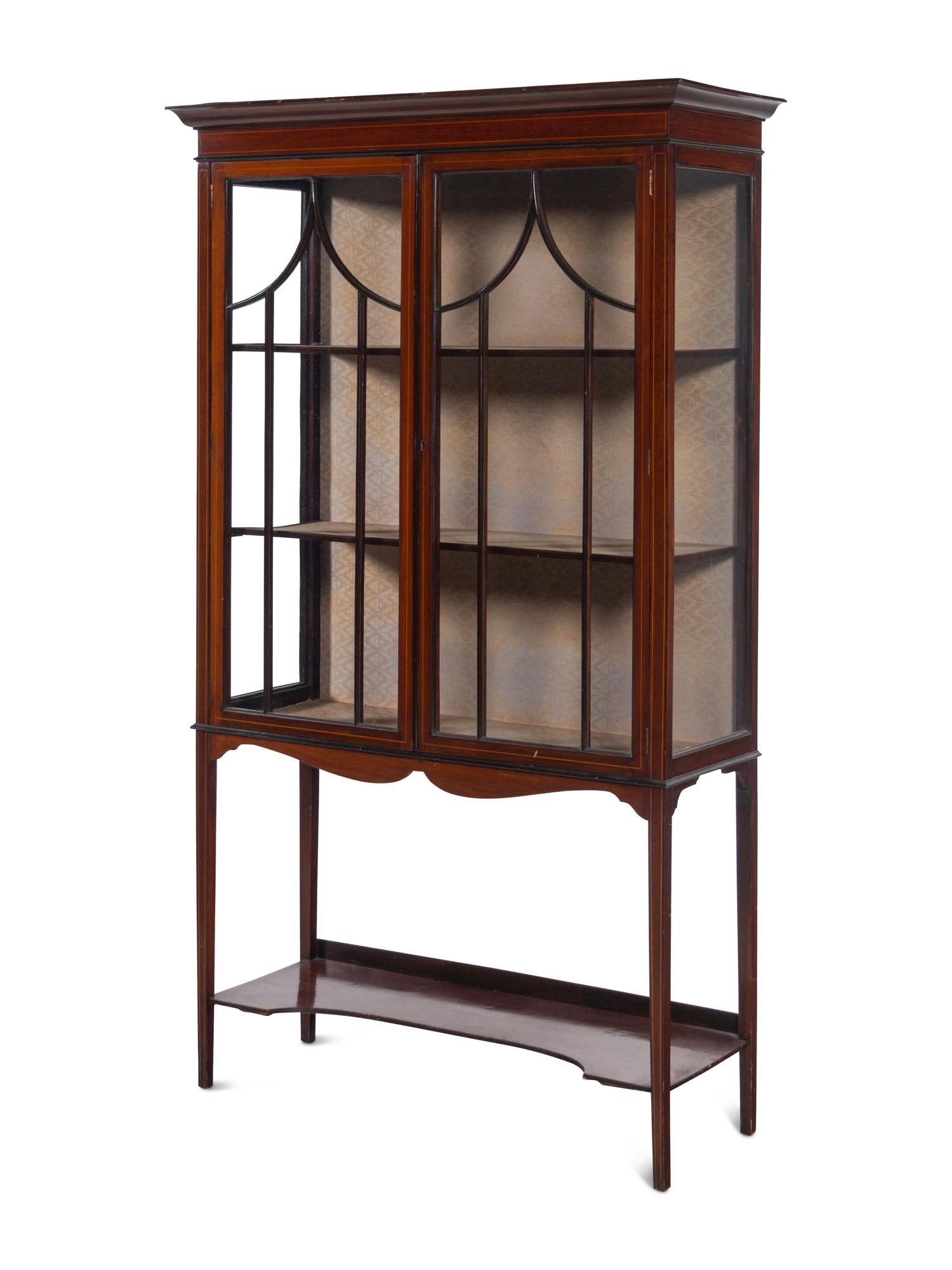 An Edwardian Mahogany Vitrine Cabinet