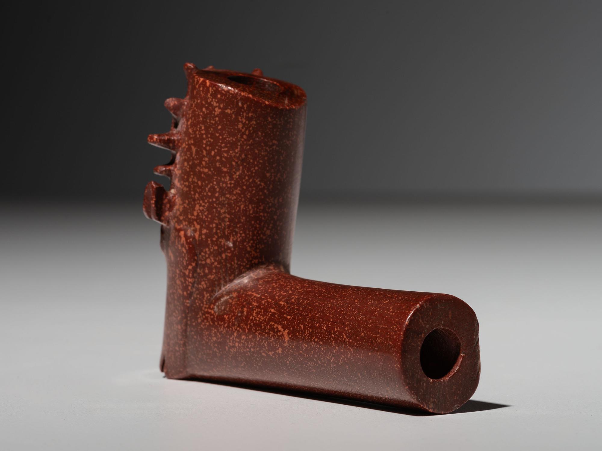 Sioux Catlinite Pipe Bowl, with Elk