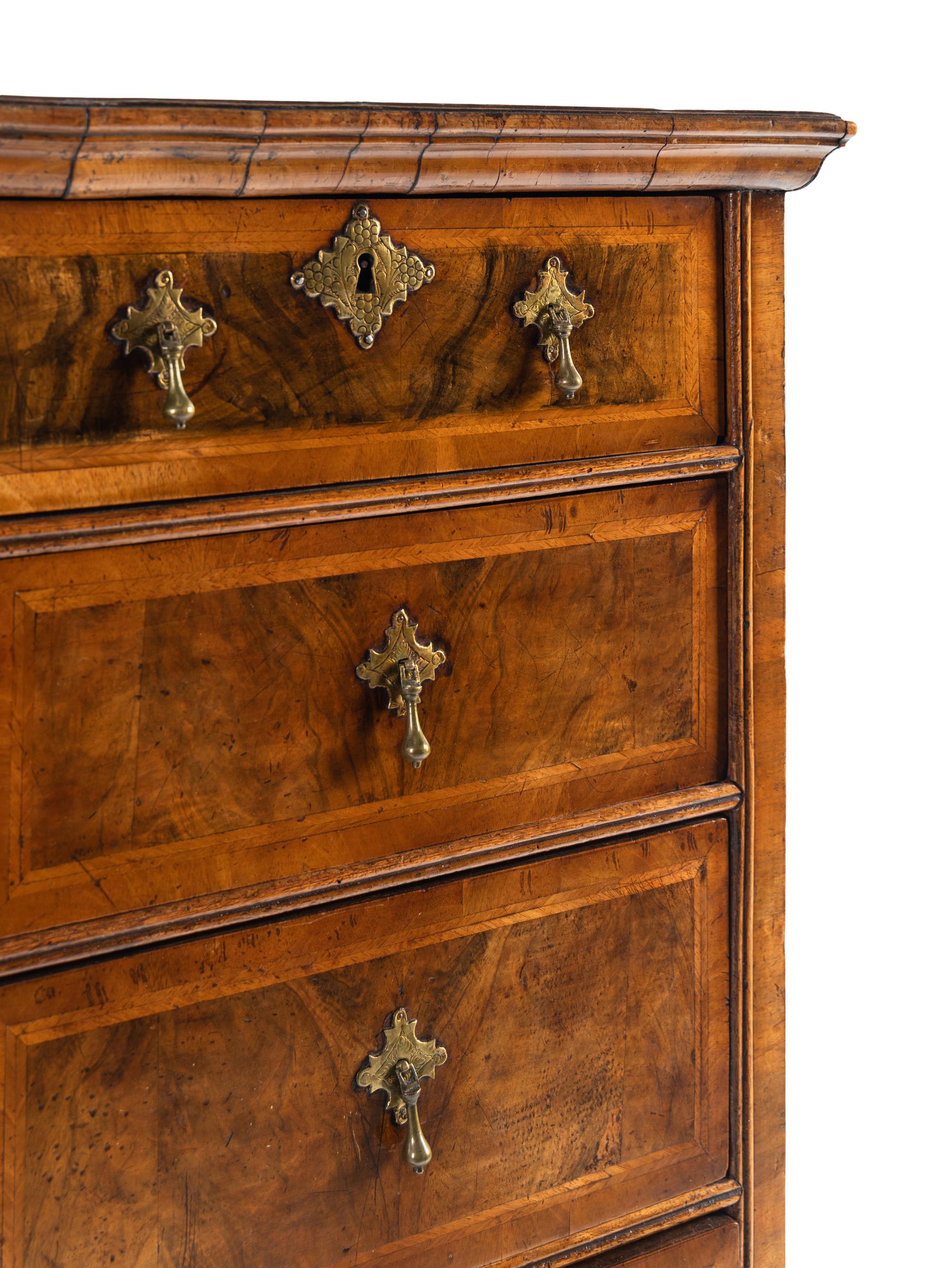 A William and Mary Walnut Chest on Stand