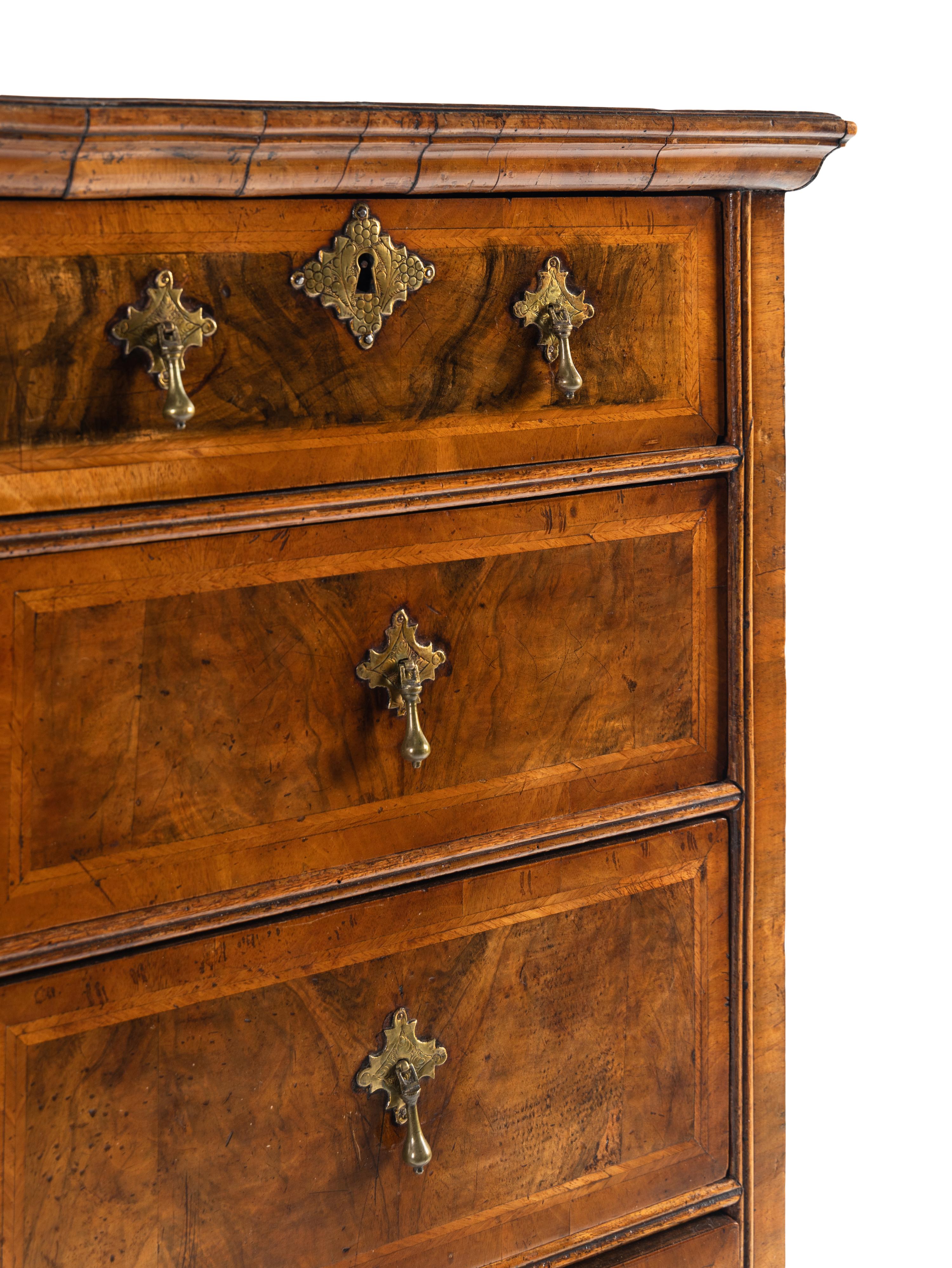 A William and Mary Walnut Chest on Stand