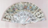 Five French Painted Paper Fans Height of largest frame 15 x width 24 1/2 inches. — 20TH CENTURY