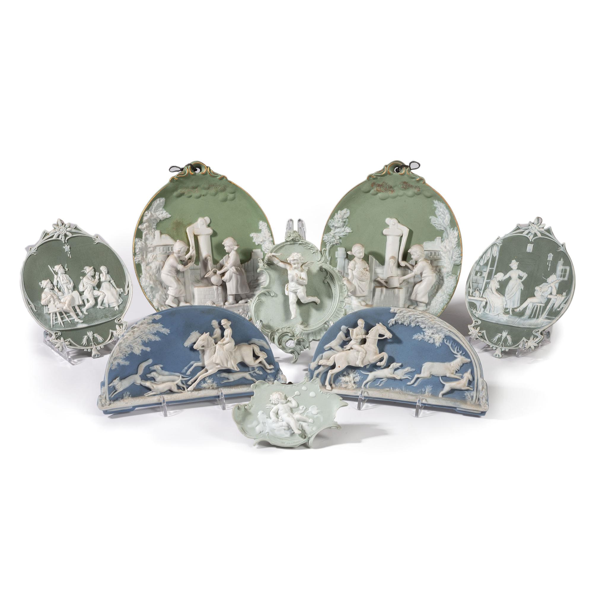 A Group of German Jasperware Wall Plaques
