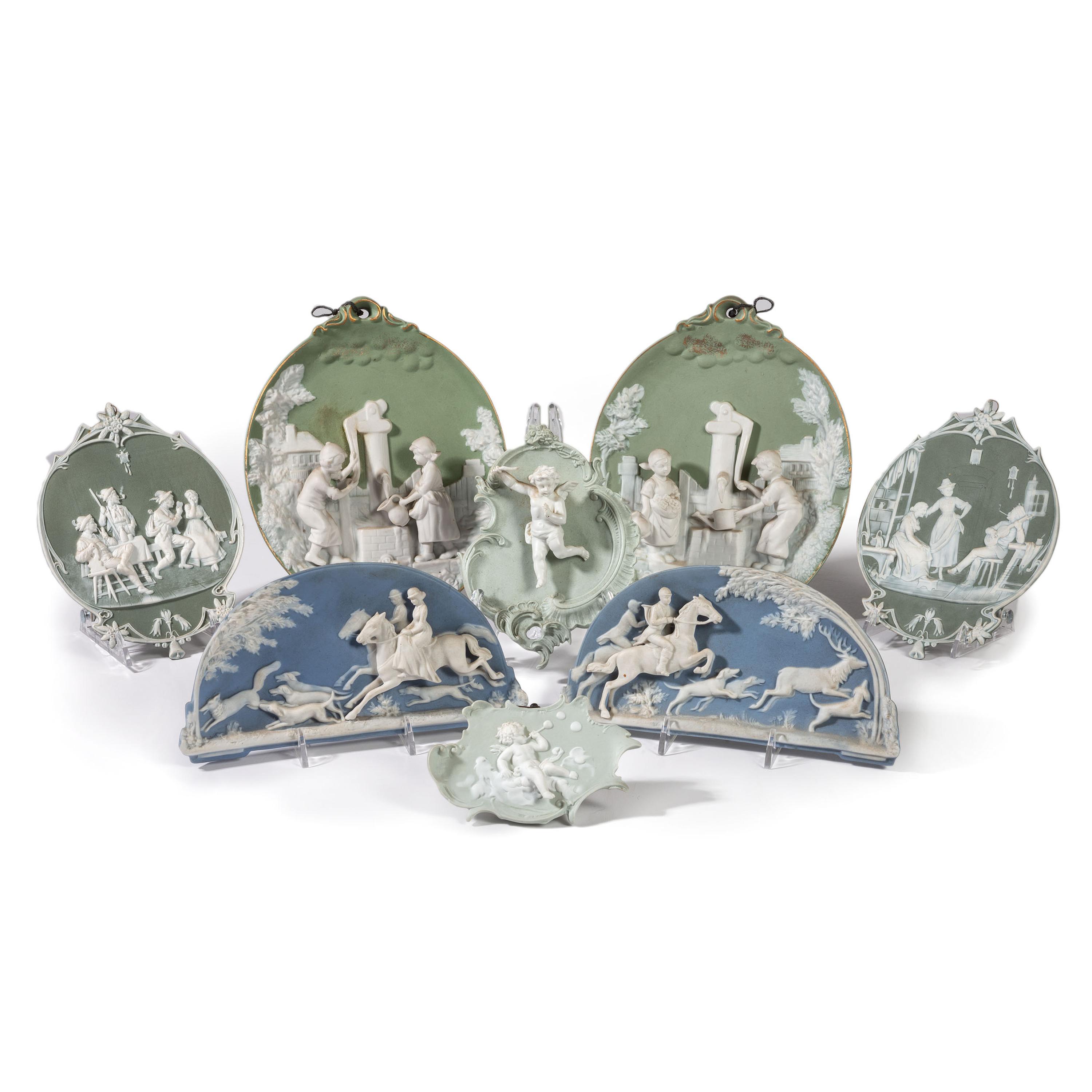 A Group of German Jasperware Wall Plaques