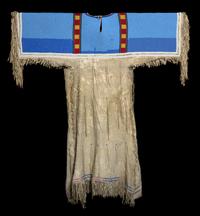 A Shoshone Beaded Hide Dress Length 55 x width 48 inches. — CIRCA 1885