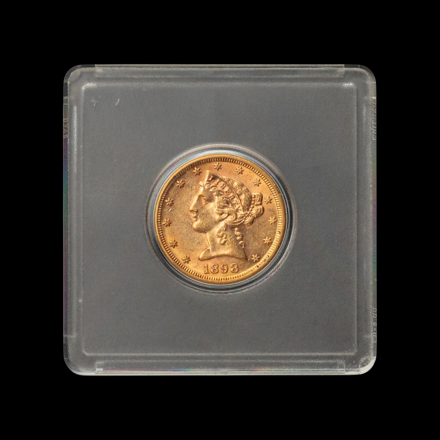 An 1898-S Liberty Head $5 Gold Coin