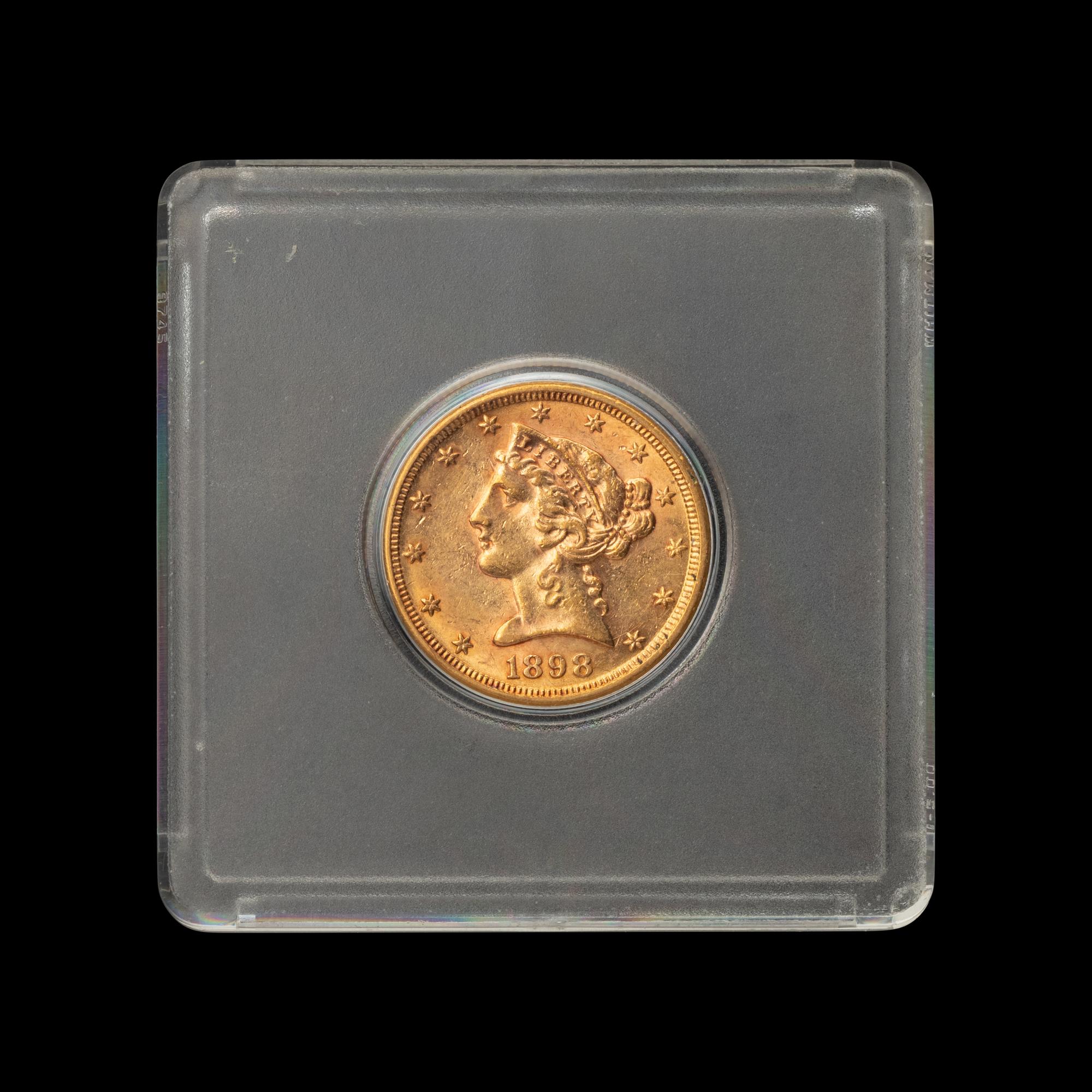 An 1898-S Liberty Head $5 Gold Coin