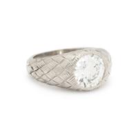 TRANSITIONAL CUT DIAMOND AND PLATINUM RING