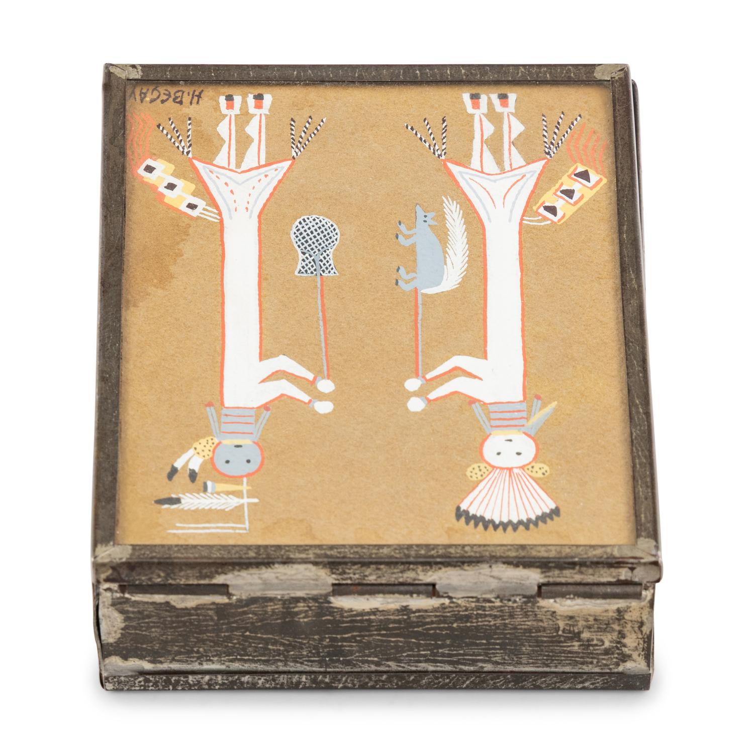 Tinwork Box, with Talking God and Water Sprinkler Painting