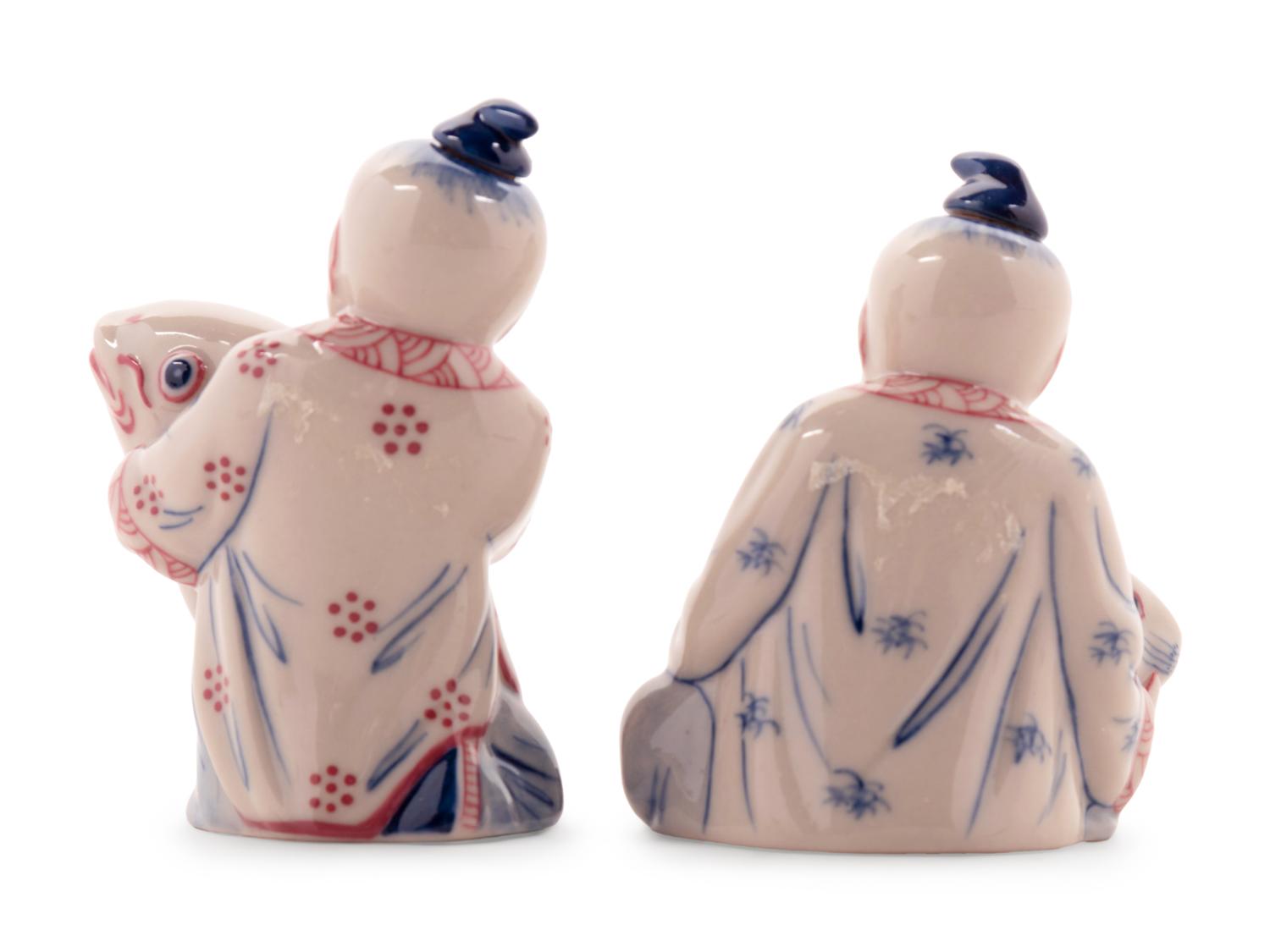 A Group of Chinese Carved Hardstone Articles and Two Porcelain Figures