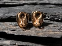 18K Gold and Malachite Clip Earrings
