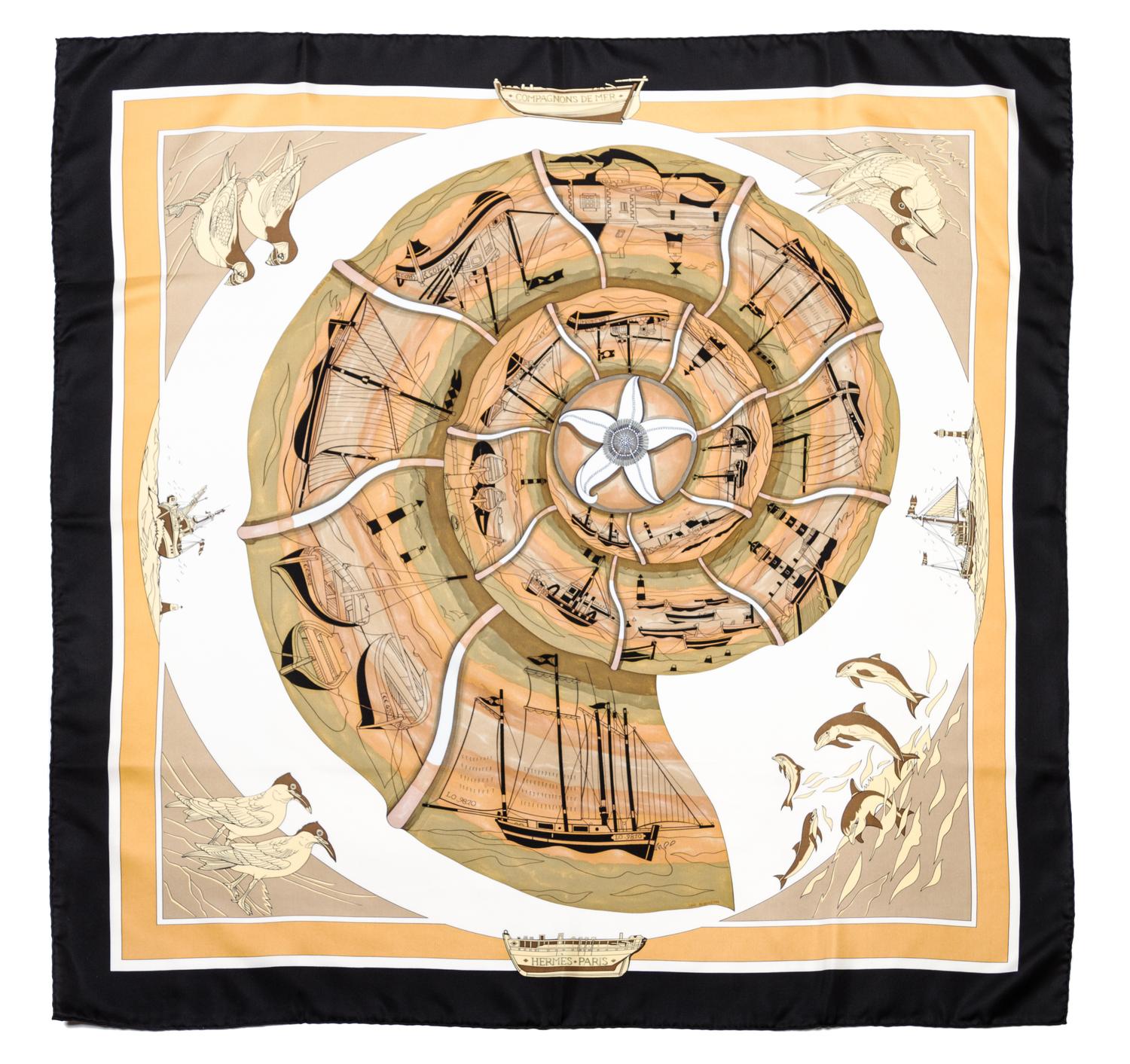An Hermes Silk Scarf, 35 x 35 inches.