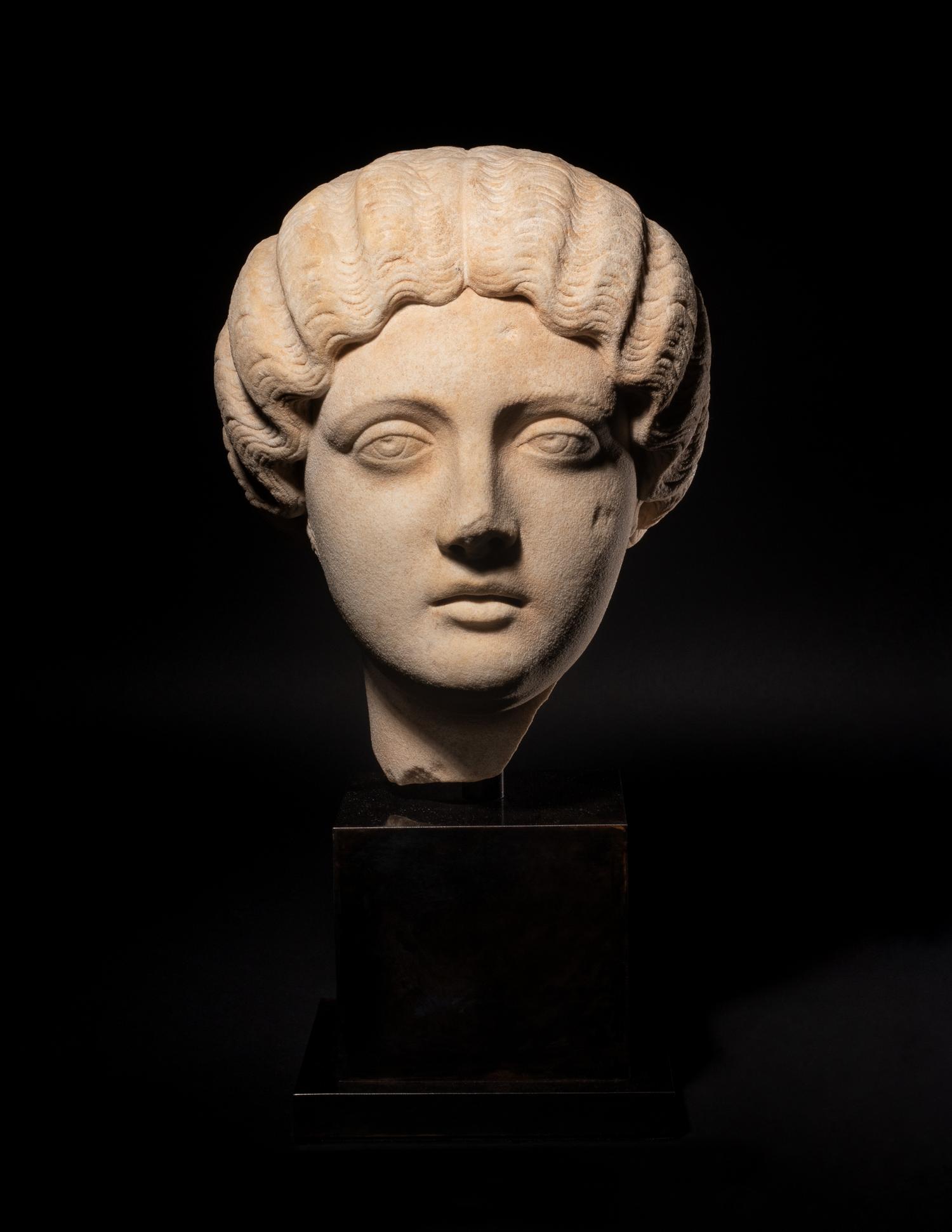 A Roman Marble Portrait Head of the Empress Faustina Minor