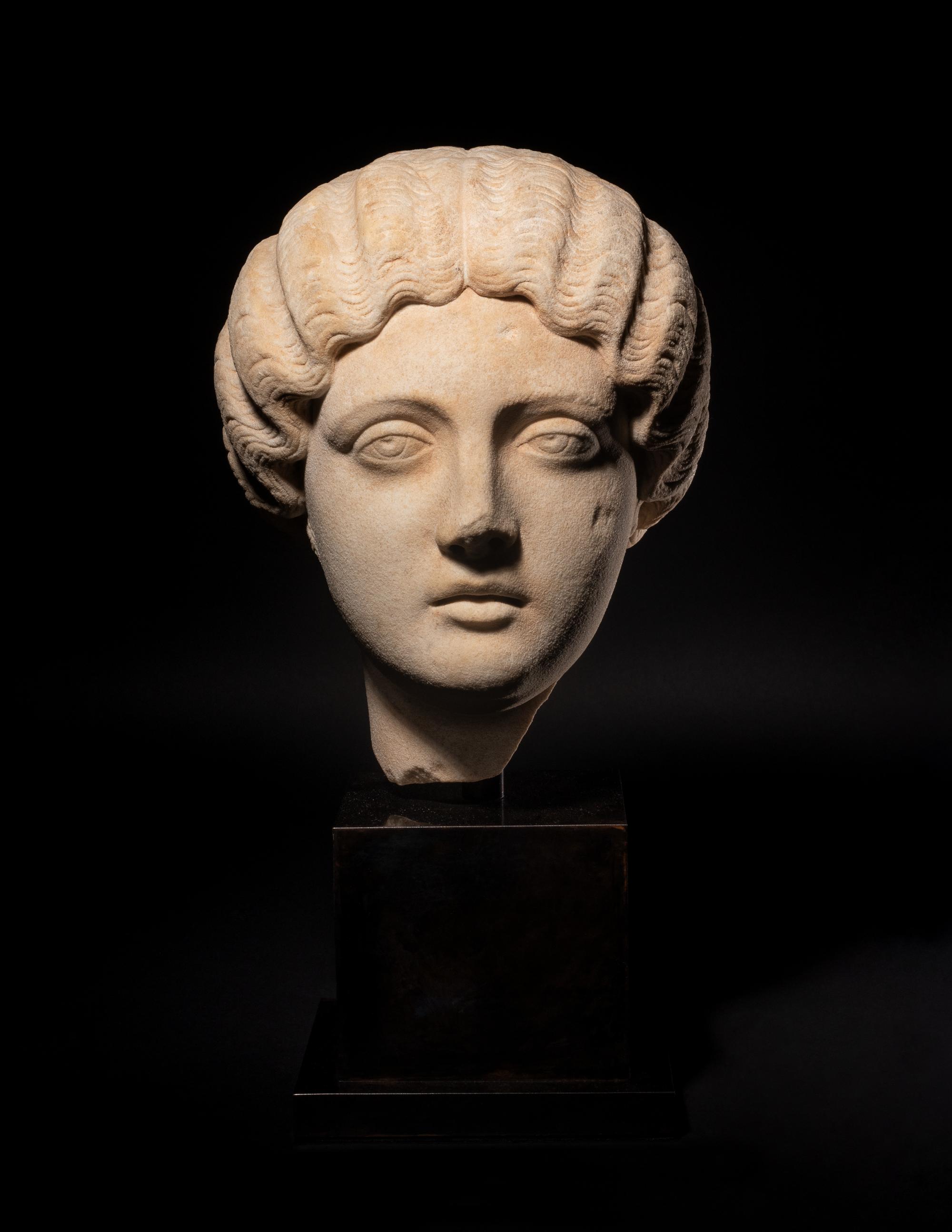 A Roman Marble Portrait Head of the Empress Faustina Minor