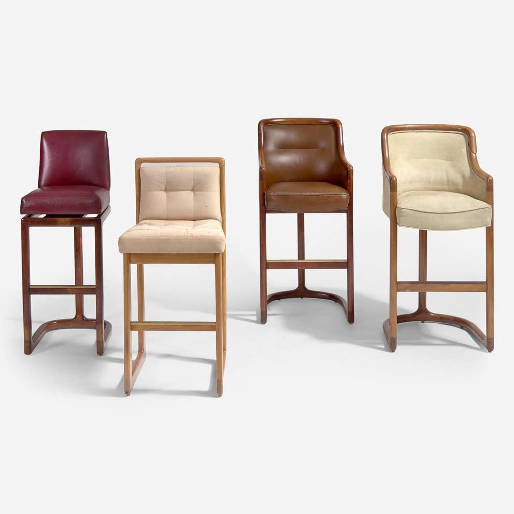 Vladimir Kagan (American, 1927-2016) Two Matrix Bar Chairs and a Matrix Swivel Bar Chair, circa 1967, and a Nobadeer Bar Chair, Vladimir Kagan Designs, Inc., USA, circa 1973