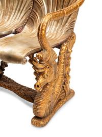 A Grotto Style Silvered Wood Settee