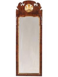 A Queen Anne Style Mahogany and Giltwood Mirror