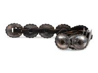 Navajo Stamped Silver Concha Belt