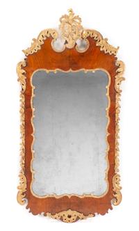 A George II Parcel Gilt Mahogany Mirror Height 50 1/2 x width 24 inches. — 18TH CENTURY