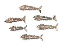Six Abalone Veneered Reticulated Fish